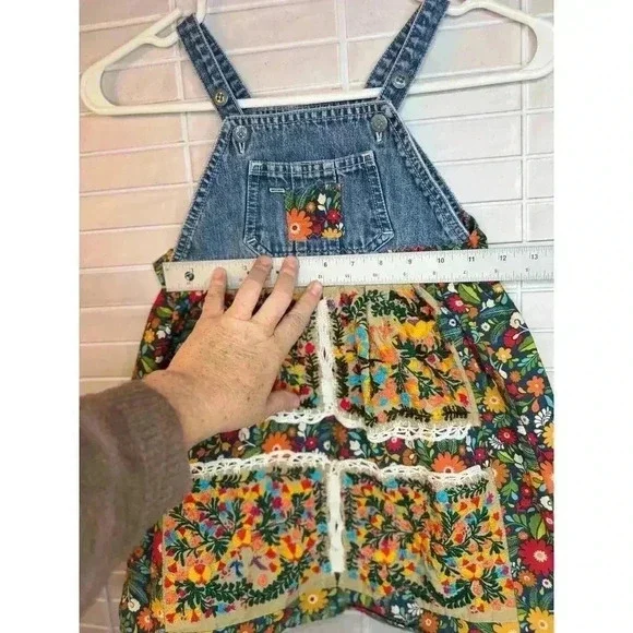 Handmade cottage core girls dress kids Measurements in photo - Picture 12 of 12